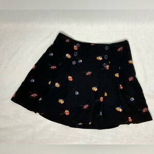 Free People Black Floral Mini Skirt Size 0